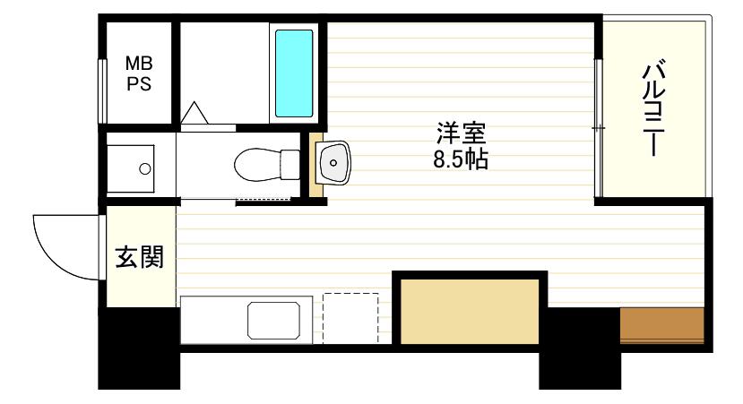 レオンコンフォート弁天町(ワンルーム/2階)の間取り写真
