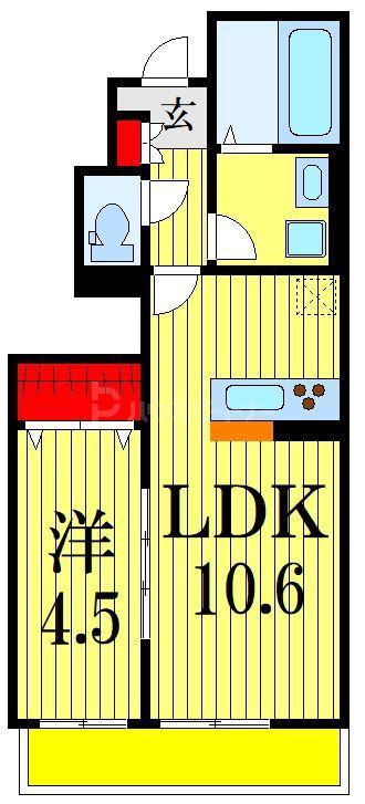 アムール宮久保(1LDK/1階)の間取り写真