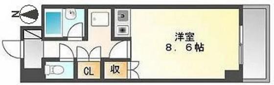幸町旭ビル(ワンルーム/3階)の間取り写真