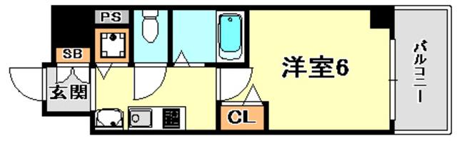 プレサンス神戸西スパークリング(1K/8階)の間取り写真