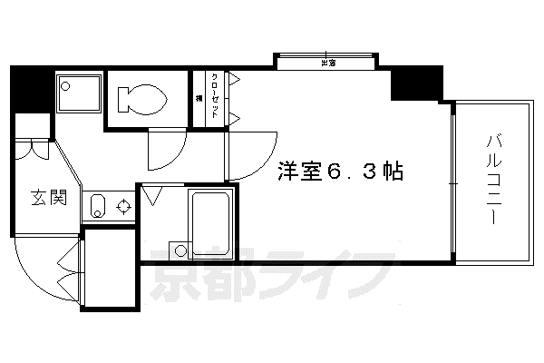 ベラジオ四条堀川(1K/7階)の間取り写真