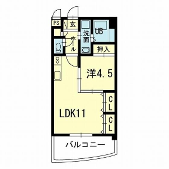 ル・ヴァン・ボア(1LDK/4階)の間取り写真