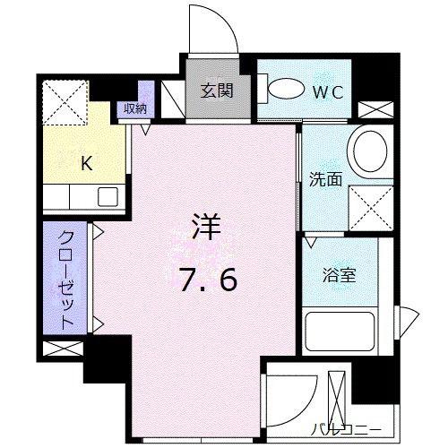 カーサボニータ(1K/2階)の間取り写真