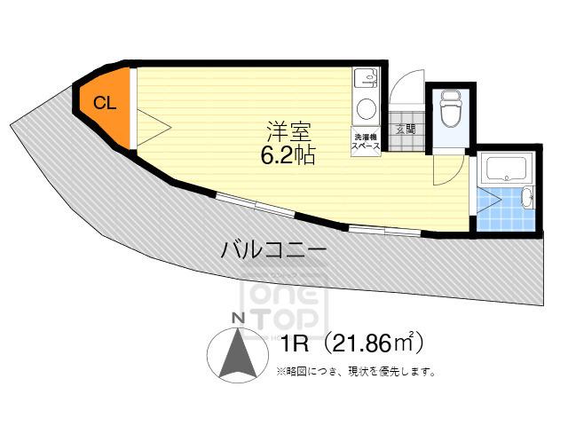 アルビヨン千里丘(ワンルーム/3階)の間取り写真
