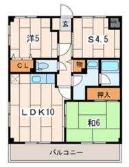 リビックA(2SLDK/3階)の間取り写真