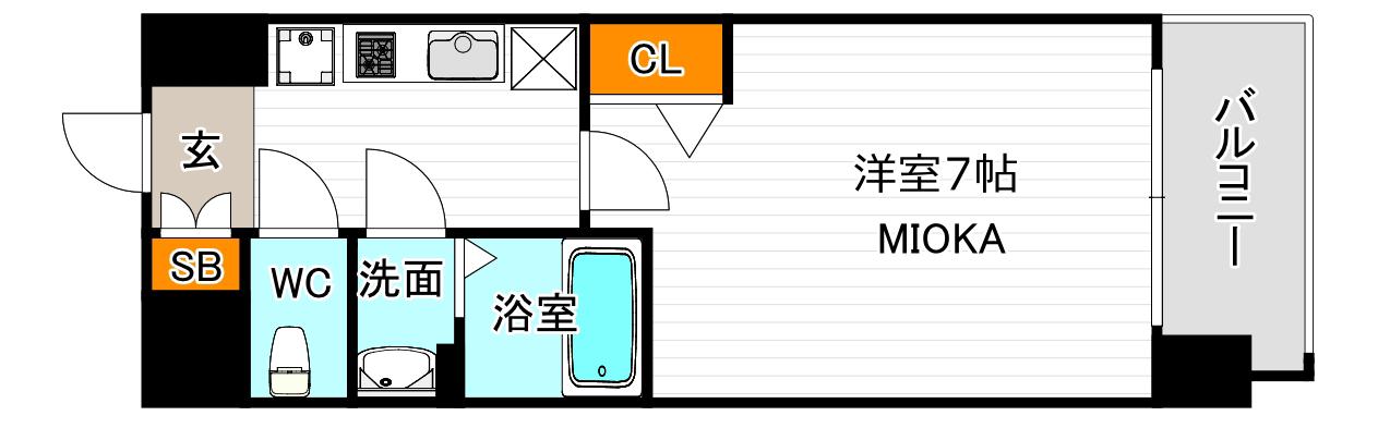 TOYOTOMI STAY PREMIUM ABENO天王寺(1K/6階)の間取り写真