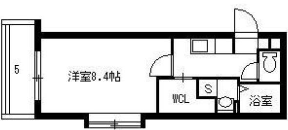 SUN GARDEN 葉月館(1K/4階)の間取り写真