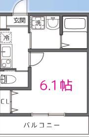 キャメル川越南通町(1K/2階)の間取り写真