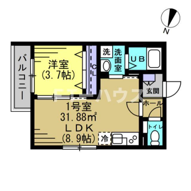 ウンベラータ(1LDK/3階)の間取り写真