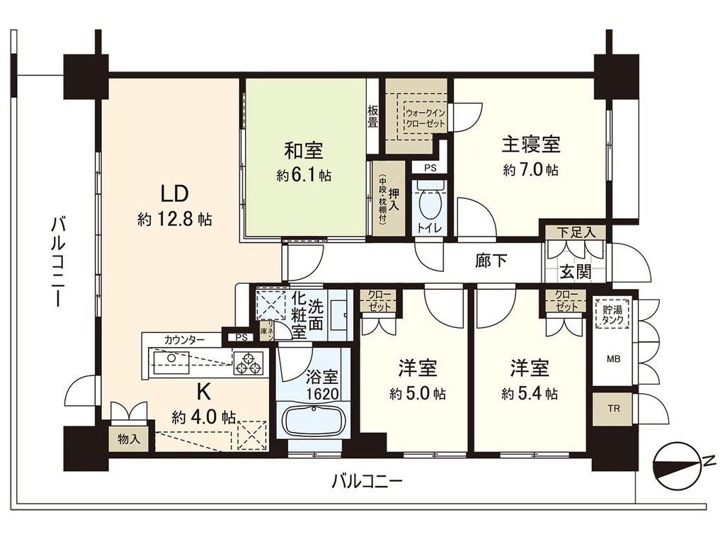 アップルタワーズ仙台アベリアタワ-(4LDK/2階)の間取り写真