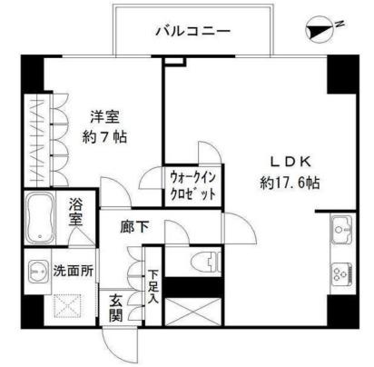 ロディア立川(1LDK/5階)の間取り写真