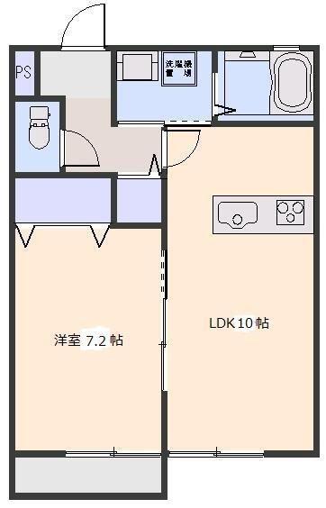 ハッピーキープ(1LDK/1階)の間取り写真