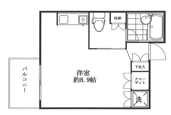 スカイグランデ汐留(ワンルーム/7階)の間取り写真