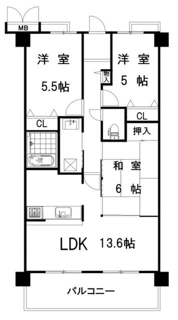 キャステージパーク2番街(3LDK/1階)の間取り写真