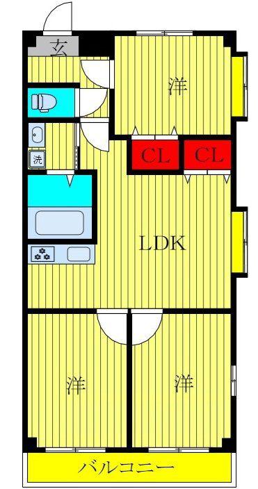 アメニティ21(3LDK/4階)の間取り写真