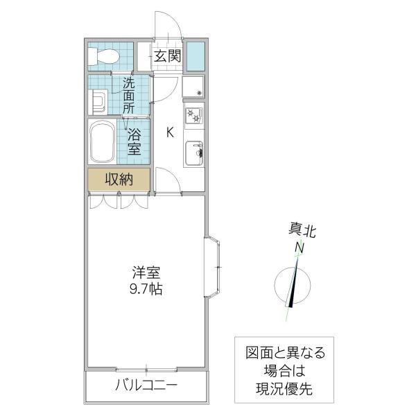 コンフォース(1K/2階)の間取り写真