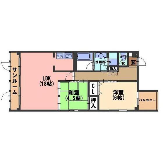 シティライト(2LDK/7階)の間取り写真