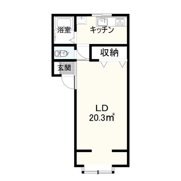 エスペランサII(1K/1階)の間取り写真