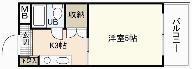 第5若宮ビル(1K/6階)の間取り写真