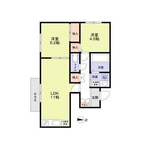 BIANCA(2LDK/1階)の間取り写真
