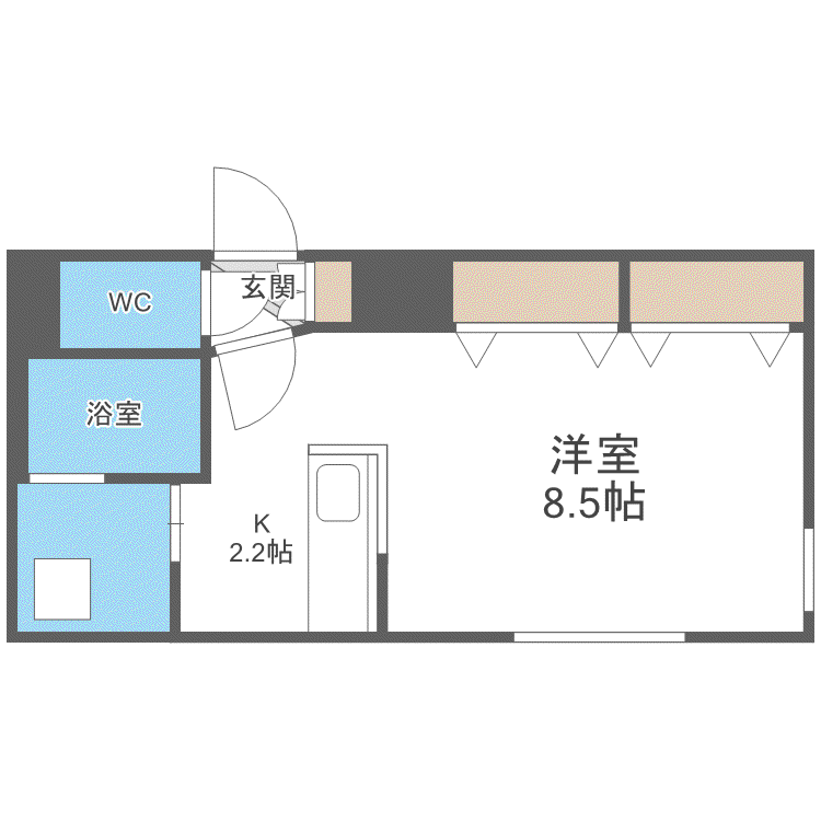 BLANC NOIR N9(1K/3階)の間取り写真