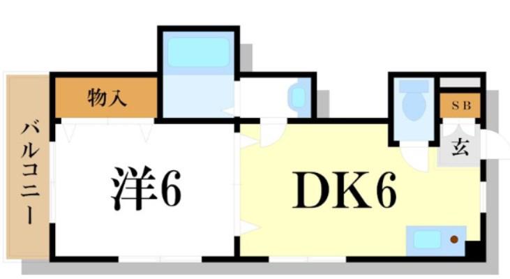 パークヒル瑞江弐番館(1DK/2階)の間取り写真