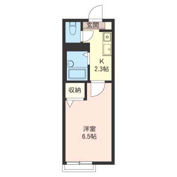 K・HOUSE(1K/2階)の間取り写真