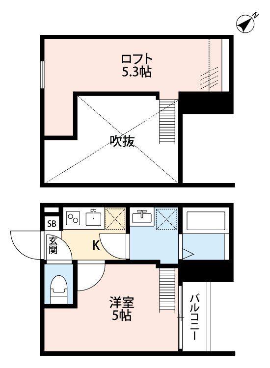 プリマヴェラ(1K/2階)の間取り写真