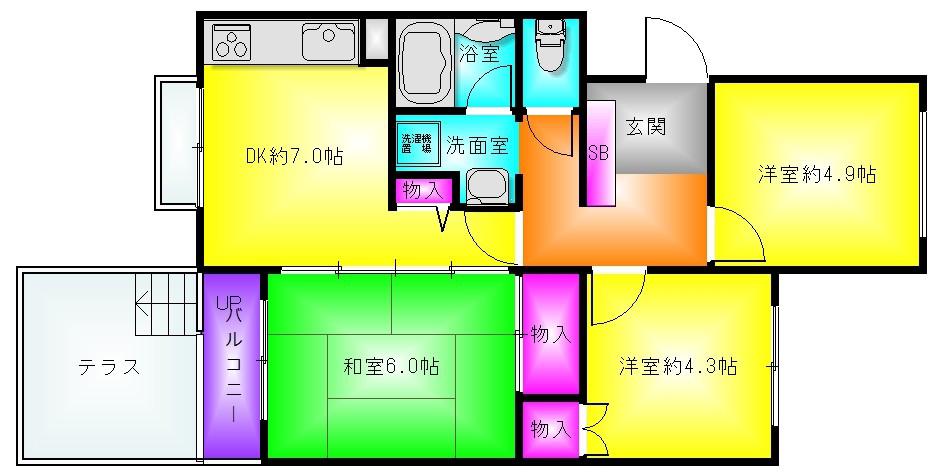 メゾン芝花(3DK/1階)の間取り写真