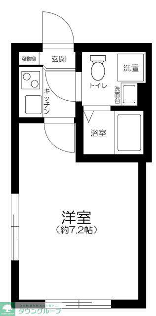 コートカリーナ竹ノ塚(1K/2階)の間取り写真