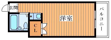 レジデンス野里(ワンルーム/5階)の間取り写真