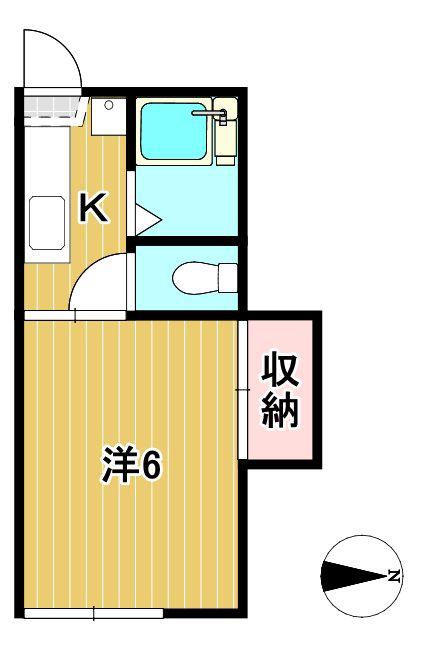 くがやコーポ B(1K/1階)の間取り写真