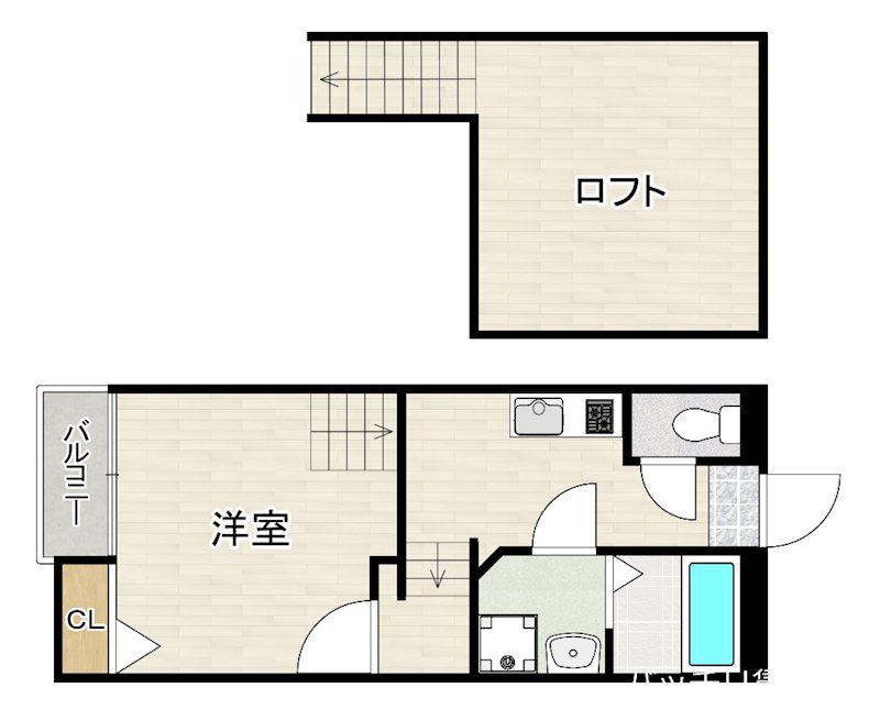 イルサンテIII(1K/1階)の間取り写真