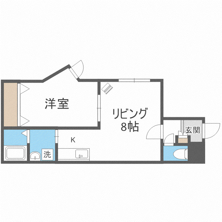グランメール南郷(1LDK/2階)の間取り写真