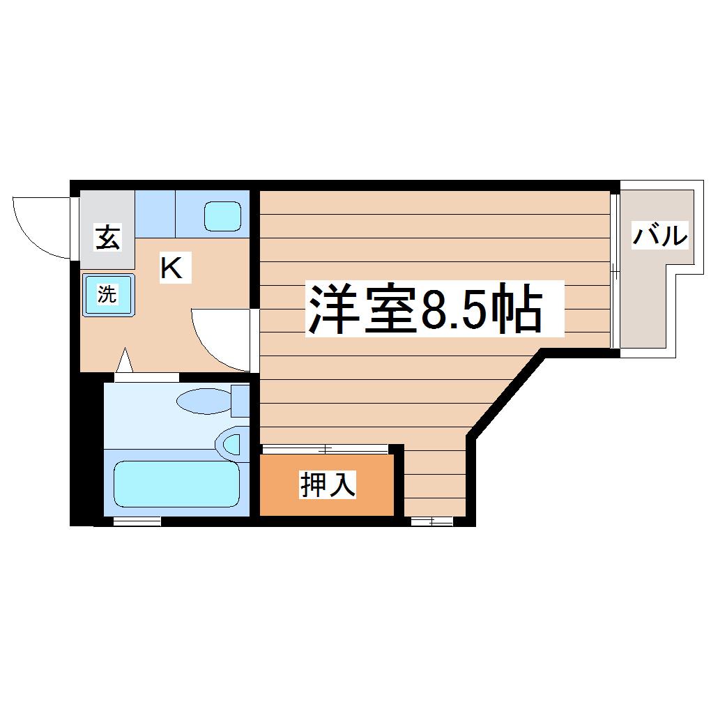 シャイニングプラザ佐竹(1K/4階)の間取り写真