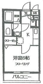 オートロックアパート(1K/2階)の間取り写真