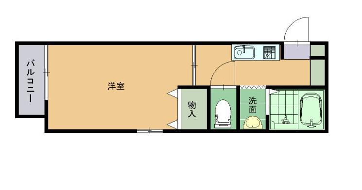 積水ハウスの(1DK/2階)の間取り写真