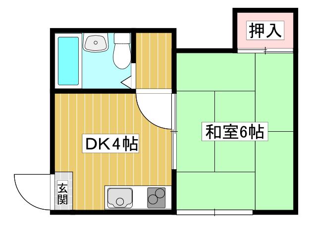 サンコート(1DK/1階)の間取り写真