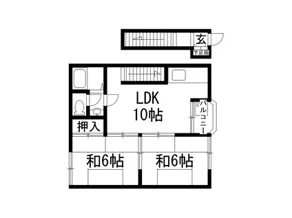 ハイツ末成(2LDK/2階)の間取り写真