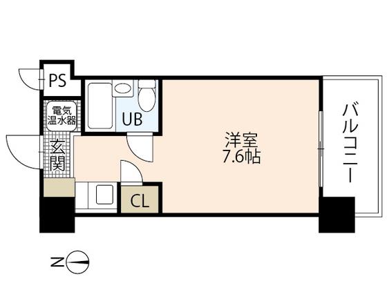 ベルハウス(ワンルーム/3階)の間取り写真