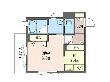 CASA KAZUMI(1K/2階)の間取り写真