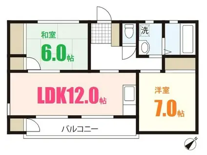 コーポ為広(2LDK/3階)の間取り写真