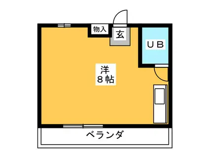 ハイツジュリアン(ワンルーム/3階)の間取り写真