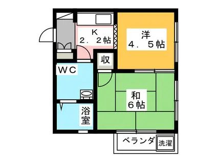 塚本マンション(2K/2階)の間取り写真