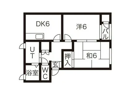 メゾンリリーフ長岡C棟(2DK/2階)の間取り写真