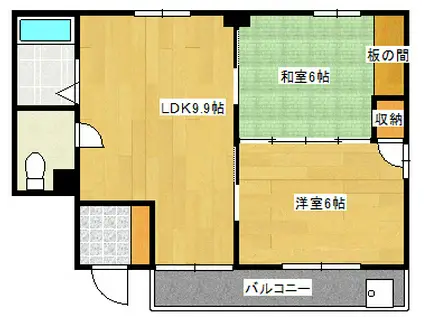 高橋ビル(2LDK/1階)の間取り写真