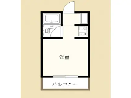 水前寺北スカイマンション(ワンルーム/2階)の間取り写真