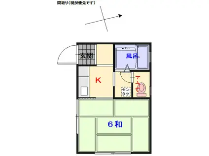 エステート広 D棟(1K/1階)の間取り写真