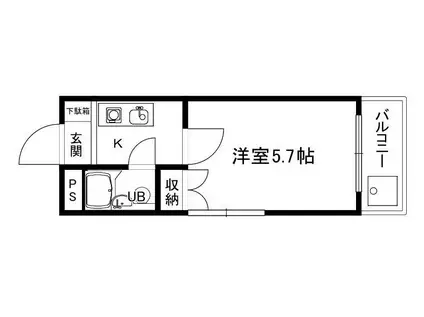 Sビル海田(1K/4階)の間取り写真