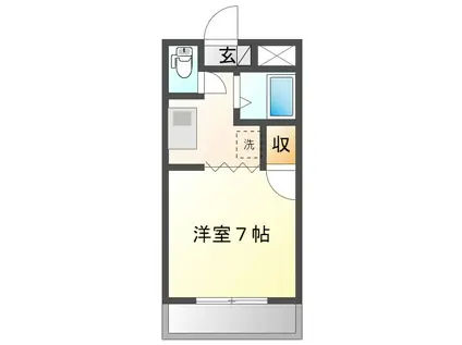 フィールドコーポA・B (1K/2階)の間取り写真